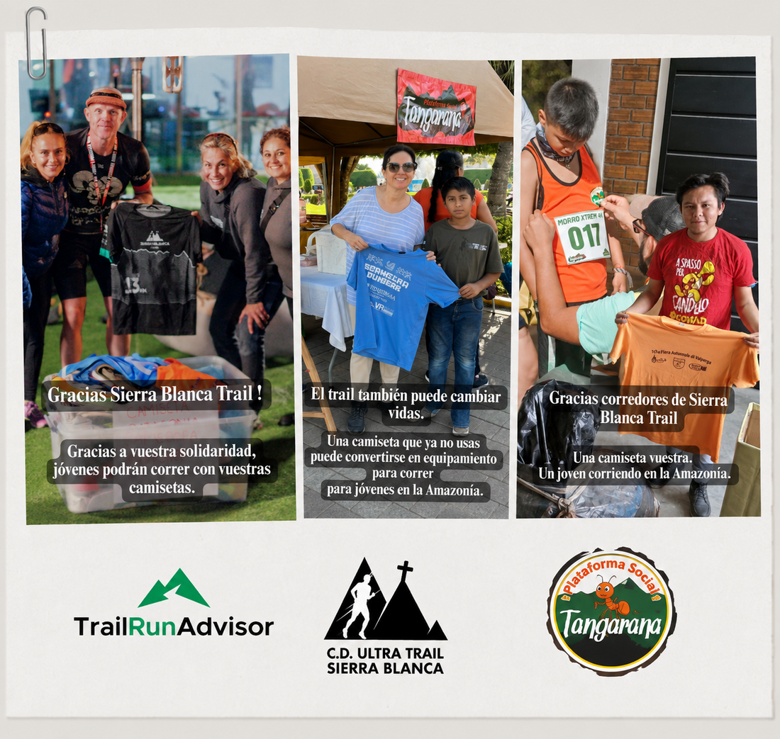 Gracias a los corredores de Sierra Blanca Trail por sus camisetas donadas